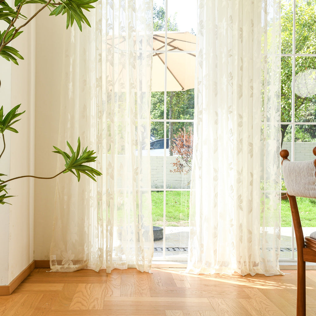 Custom Semi-Sheer Lace Voile Curtains