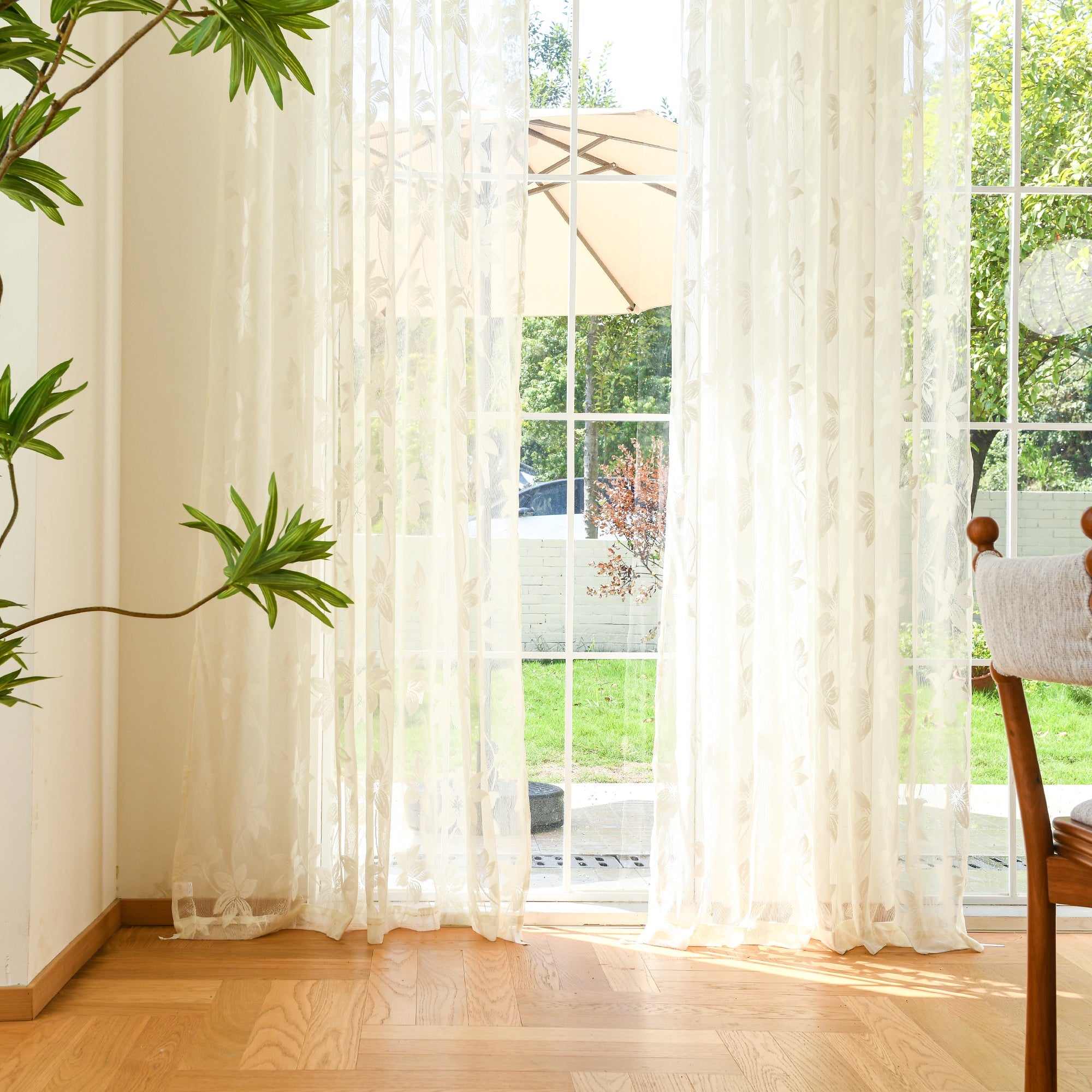 Custom Semi-Sheer Lace Voile Curtains