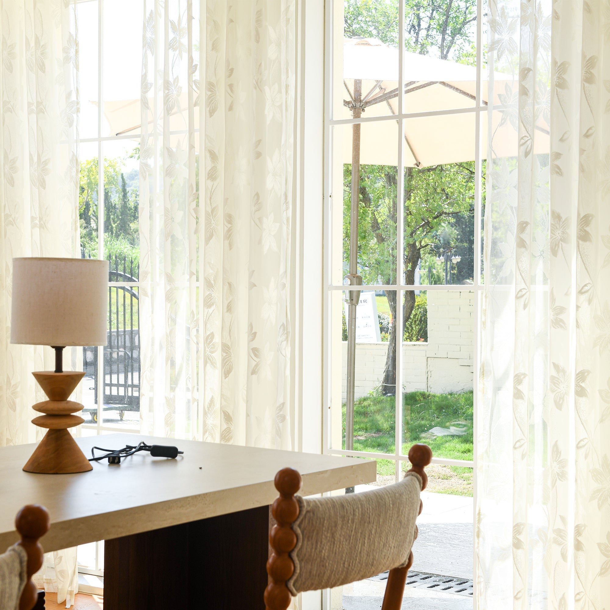 Custom Semi-Sheer Lace Voile Curtains