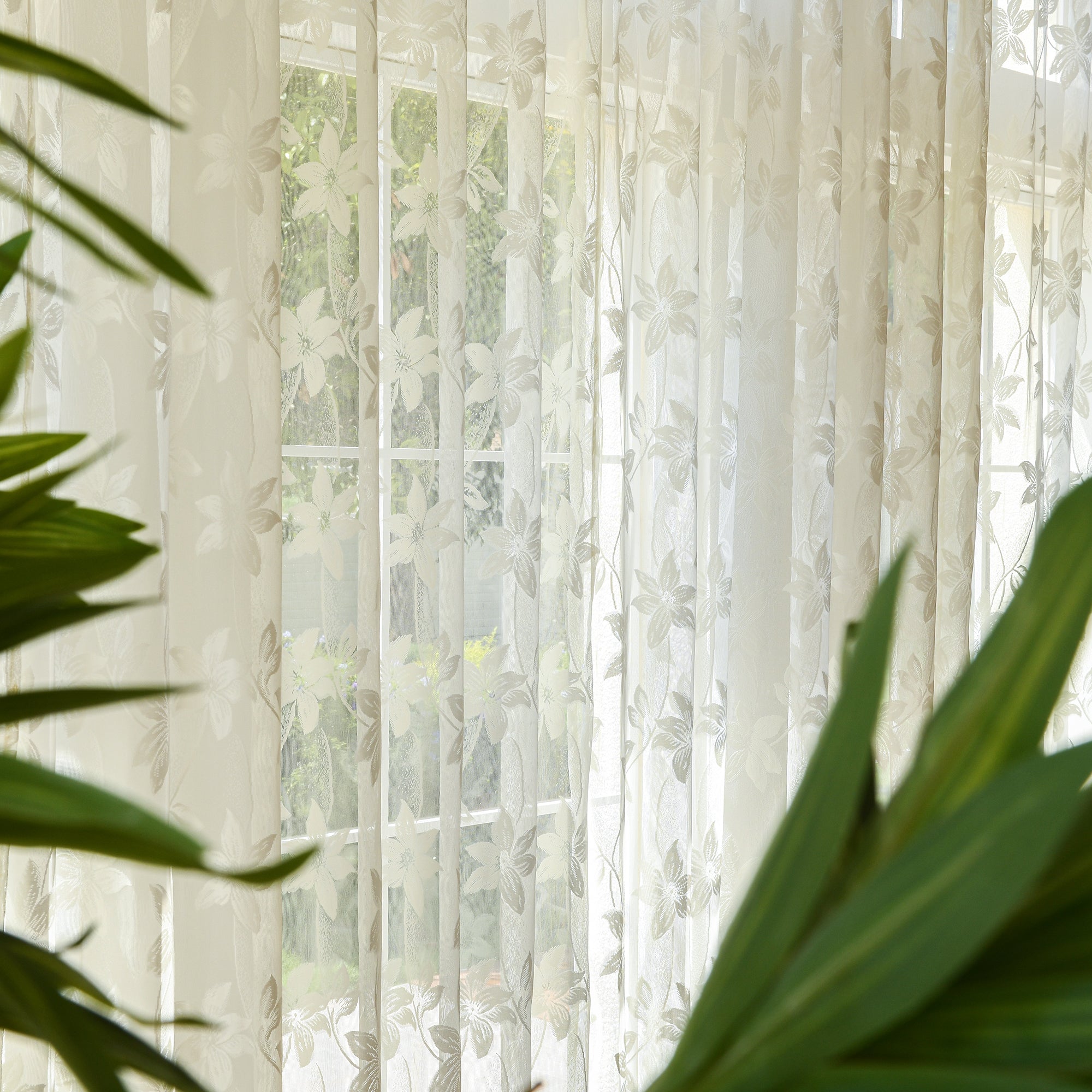 Custom Semi-Sheer Lace Voile Curtains