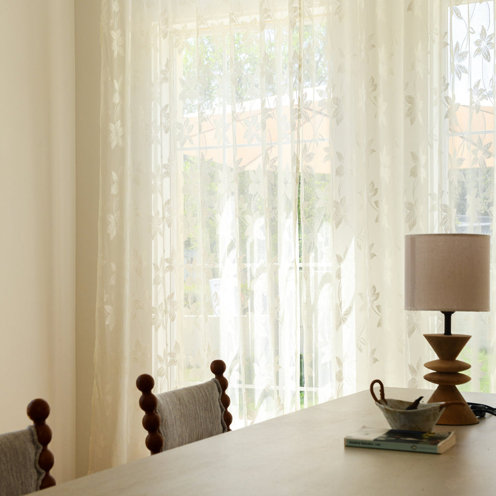 Custom Semi-Sheer Lace Voile Curtains