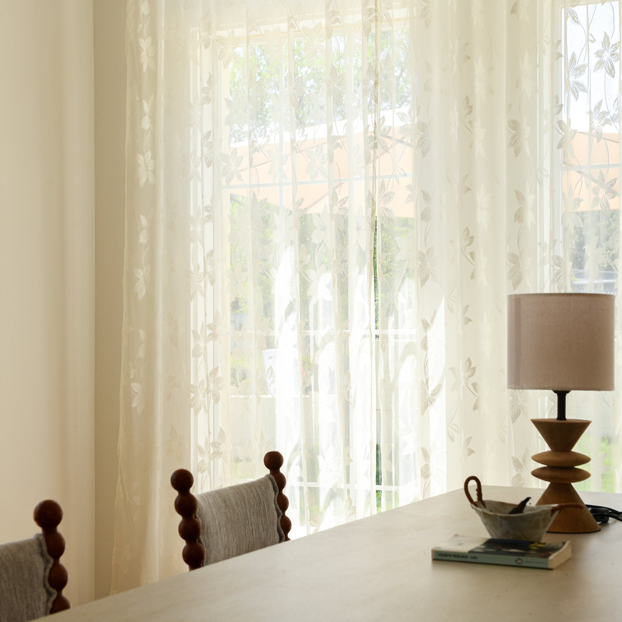 Custom Semi-Sheer Lace Voile Curtains