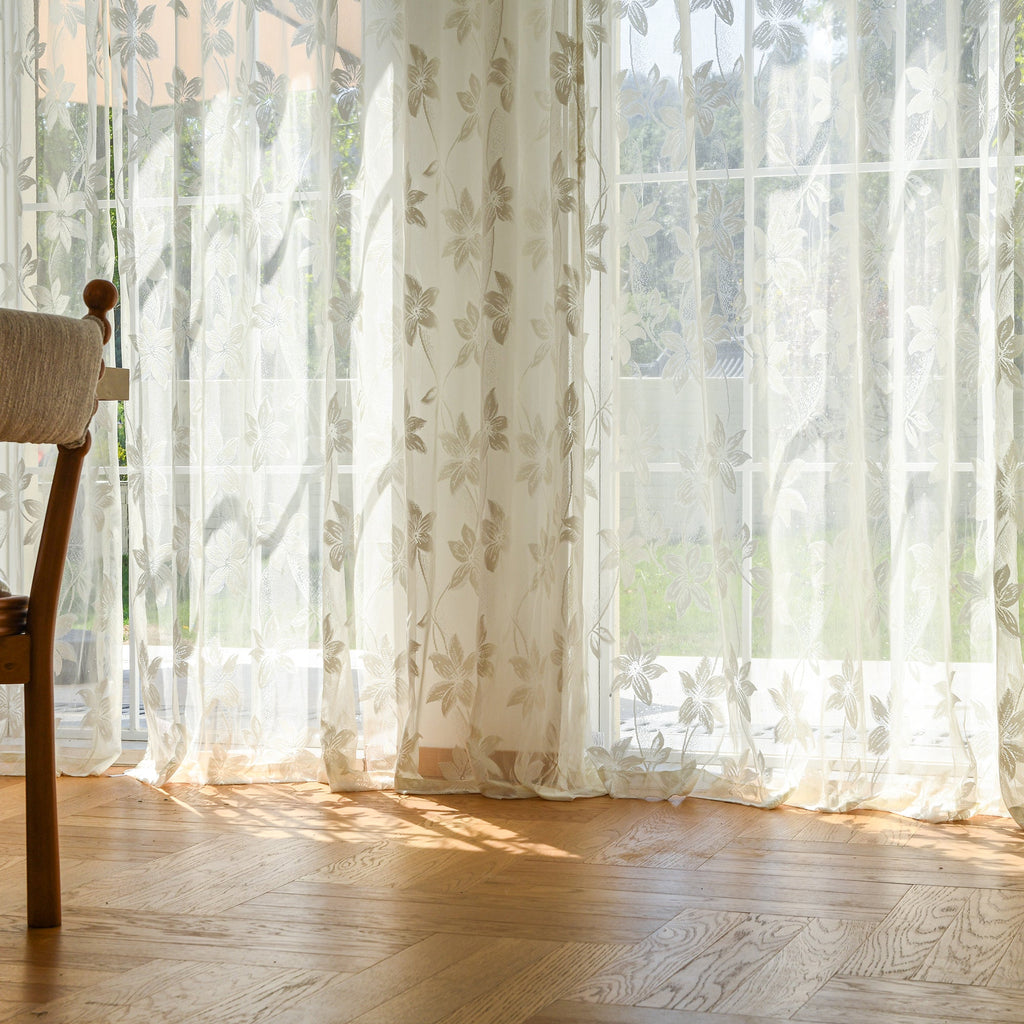 Custom Semi-Sheer Lace Voile Curtains