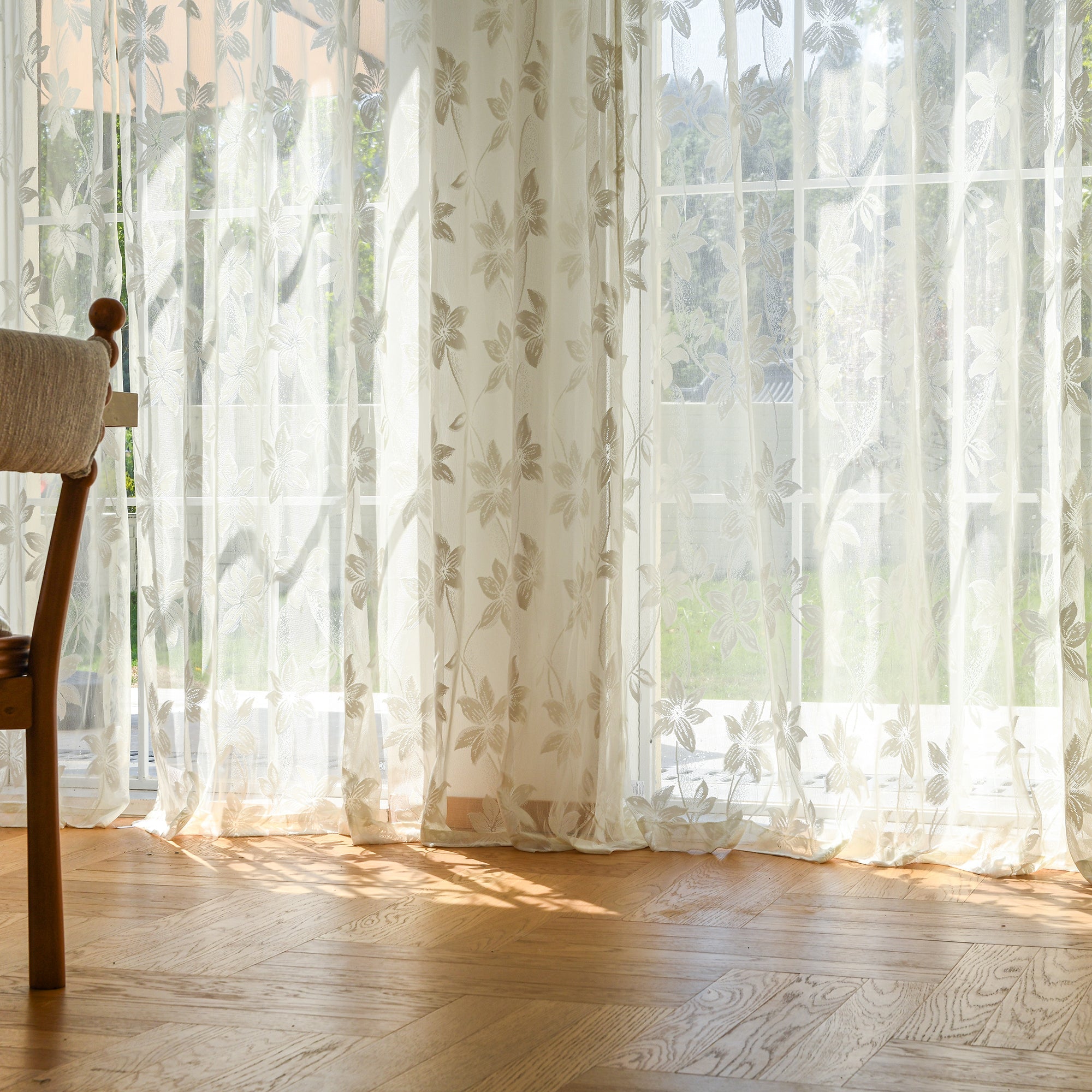 Custom Semi-Sheer Lace Voile Curtains