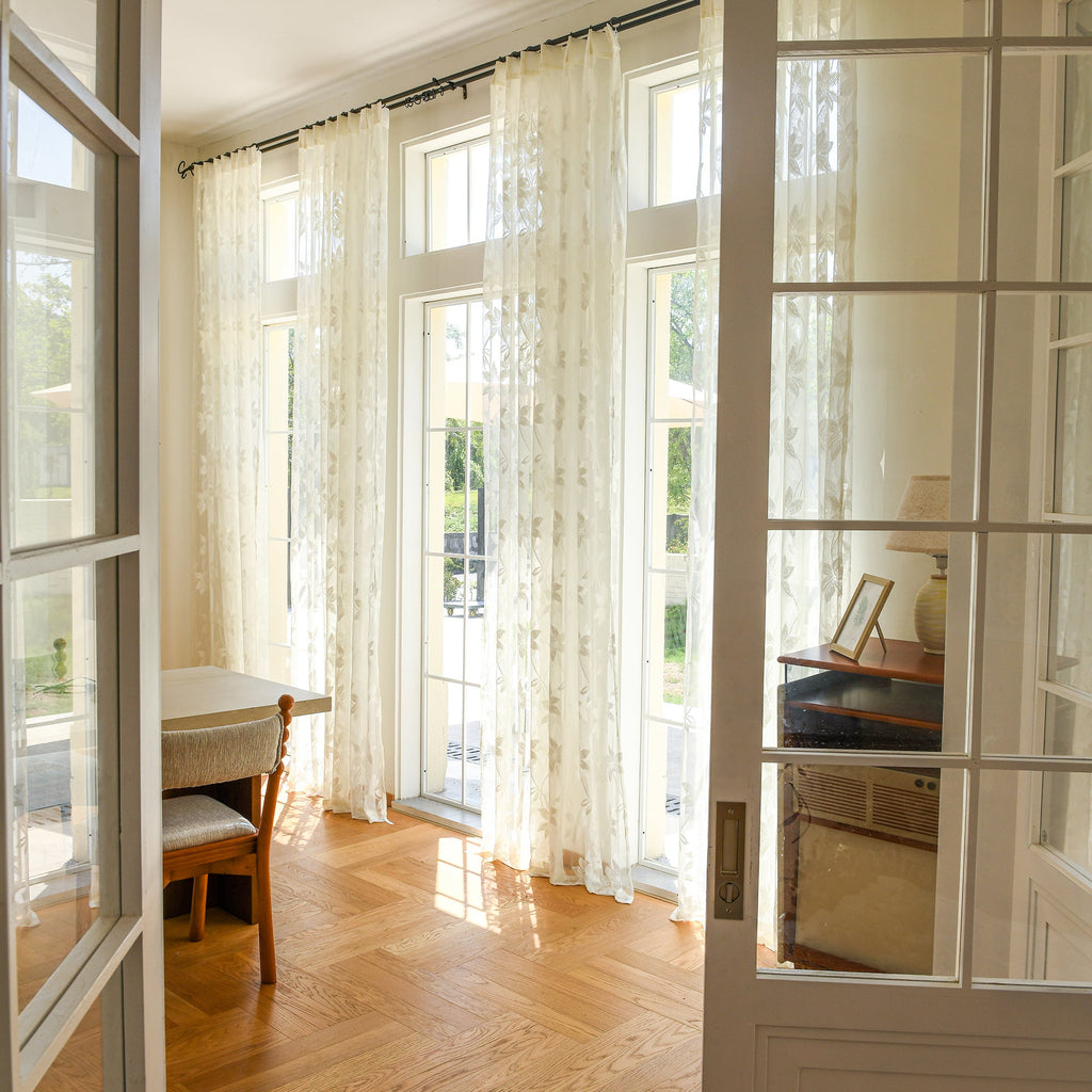 Custom Semi-Sheer Lace Voile Curtains