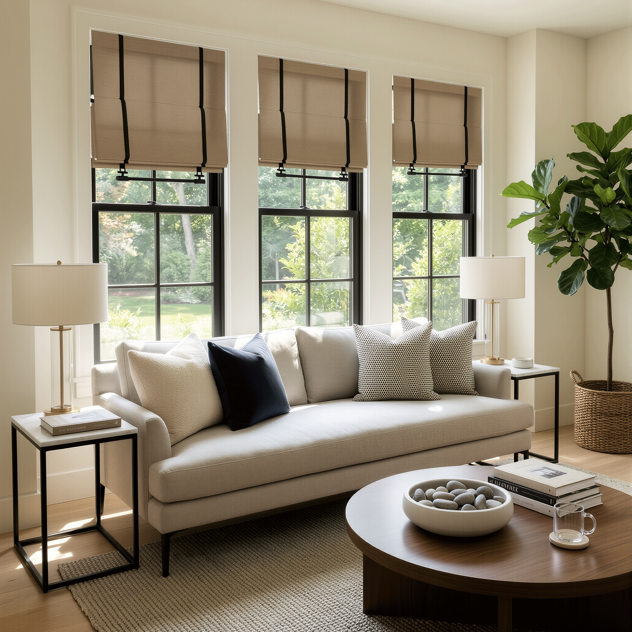 Ophelia Custom Linen Roman Shades