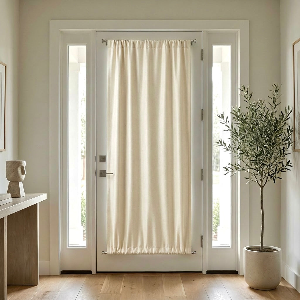 Custom Luxury Silk-Fiber French Door Blackout Curtains