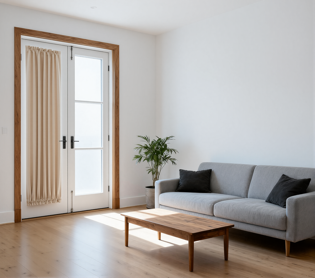 Custom Luxury Silk-Fiber French Door Blackout Curtains