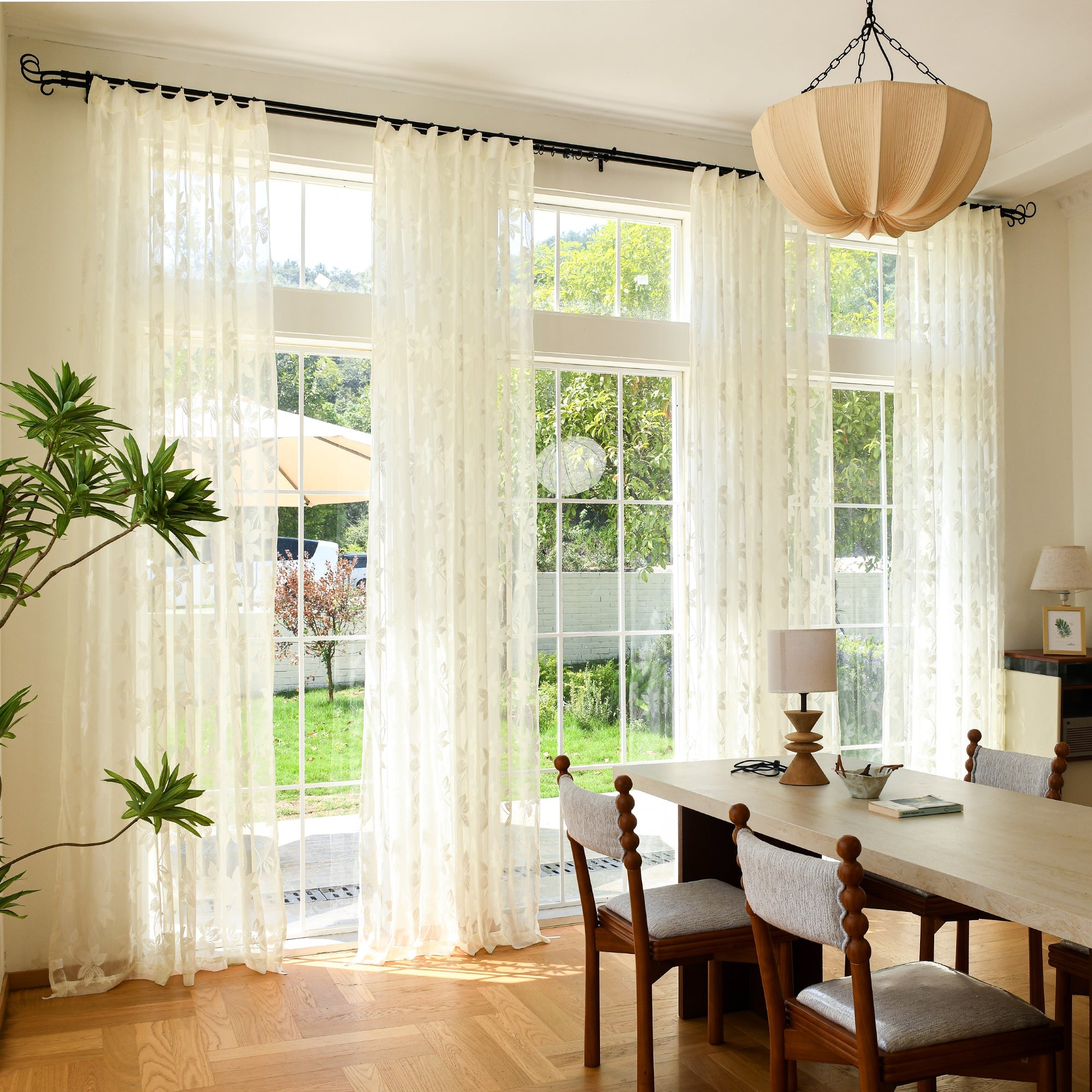 Custom Semi-Sheer Lace Voile Curtains