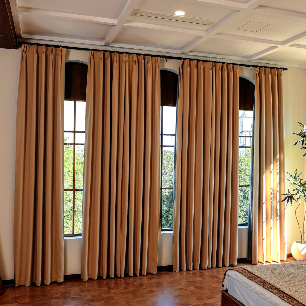 Custom Luxury Silk-Fiber Blackout Curtains