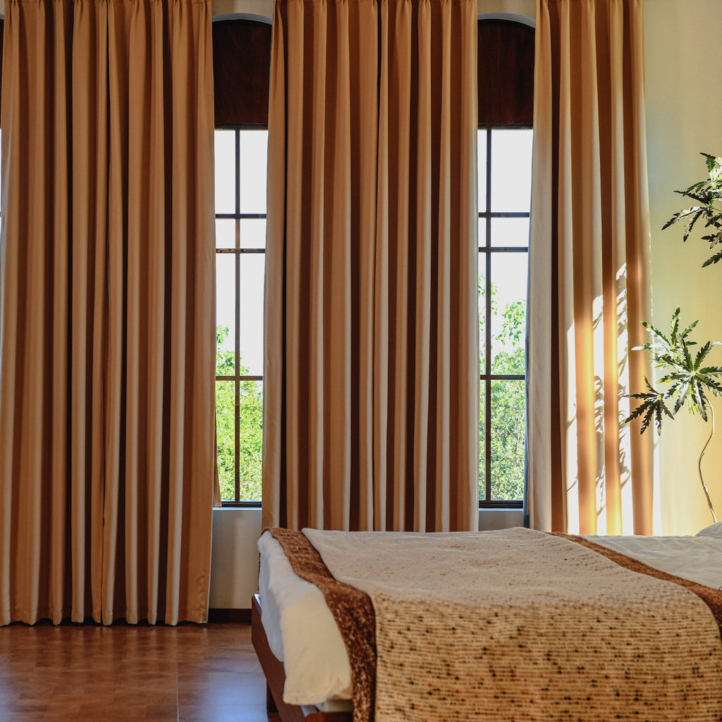 Custom Luxury Silk-Fiber Blackout Curtains