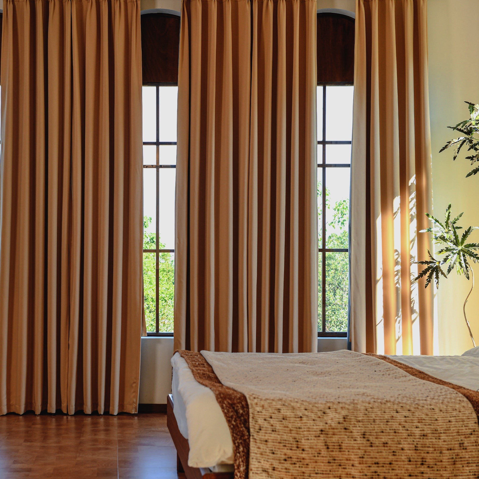 Custom Luxury Silk-Fiber Blackout Curtains