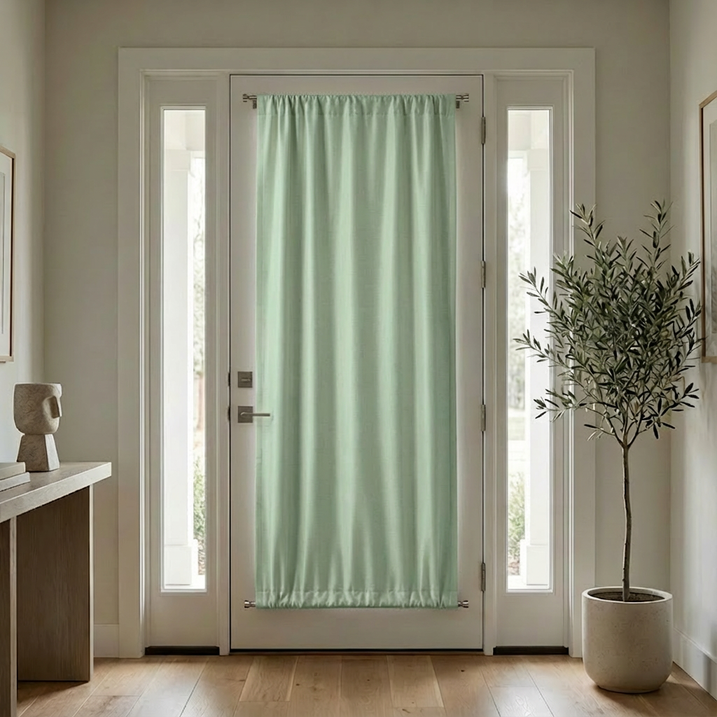 Custom Luxury Silk-Fiber French Door Blackout Curtains