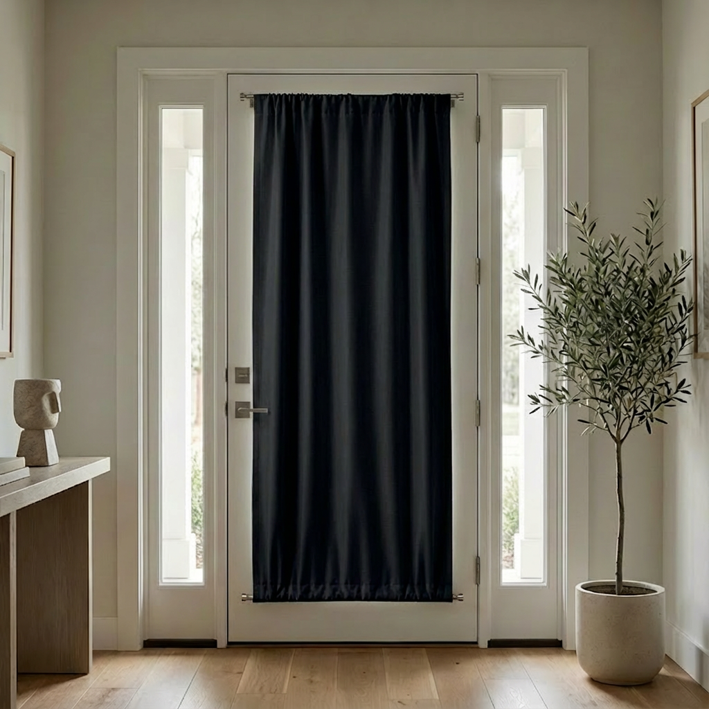 Custom Luxury Silk-Fiber French Door Blackout Curtains