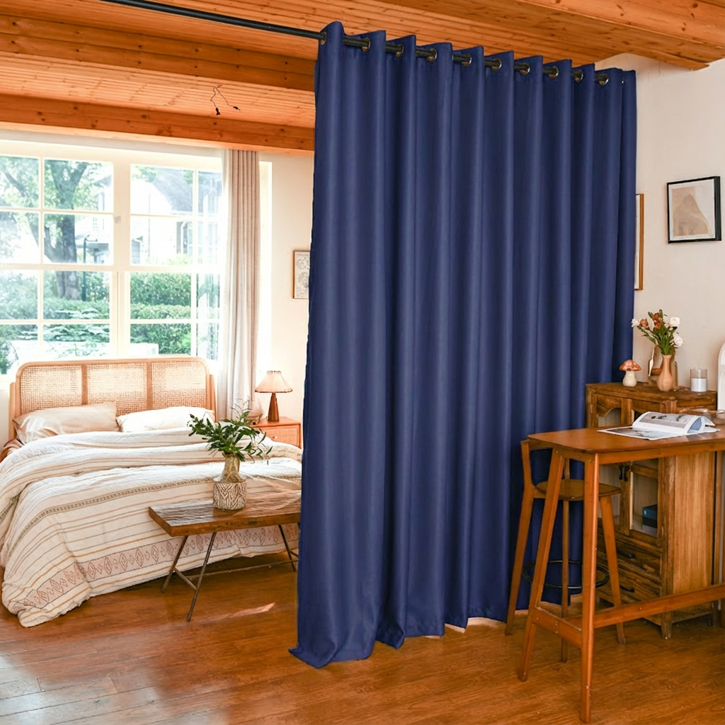 Custom Luxury Silk Fibers Blackout Room Divider Curtains
