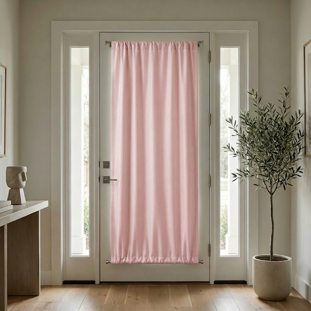 Custom Luxury Silk-Fiber French Door Blackout Curtains