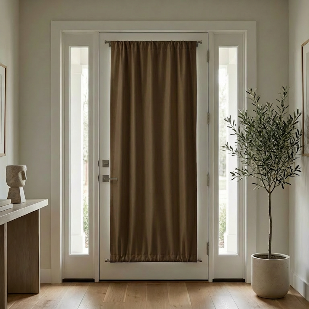 Custom Luxury Silk-Fiber French Door Blackout Curtains