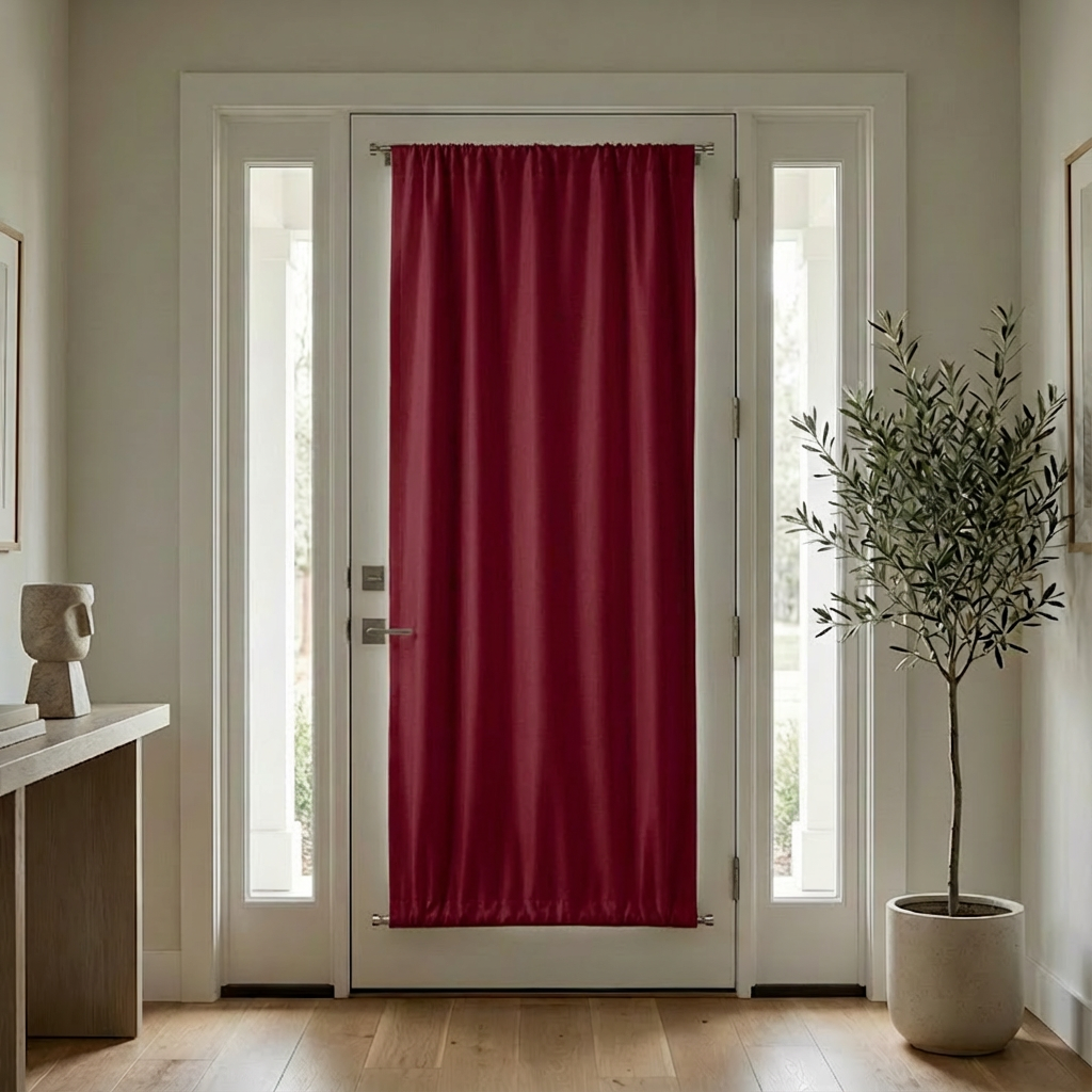 Custom Luxury Silk-Fiber French Door Blackout Curtains