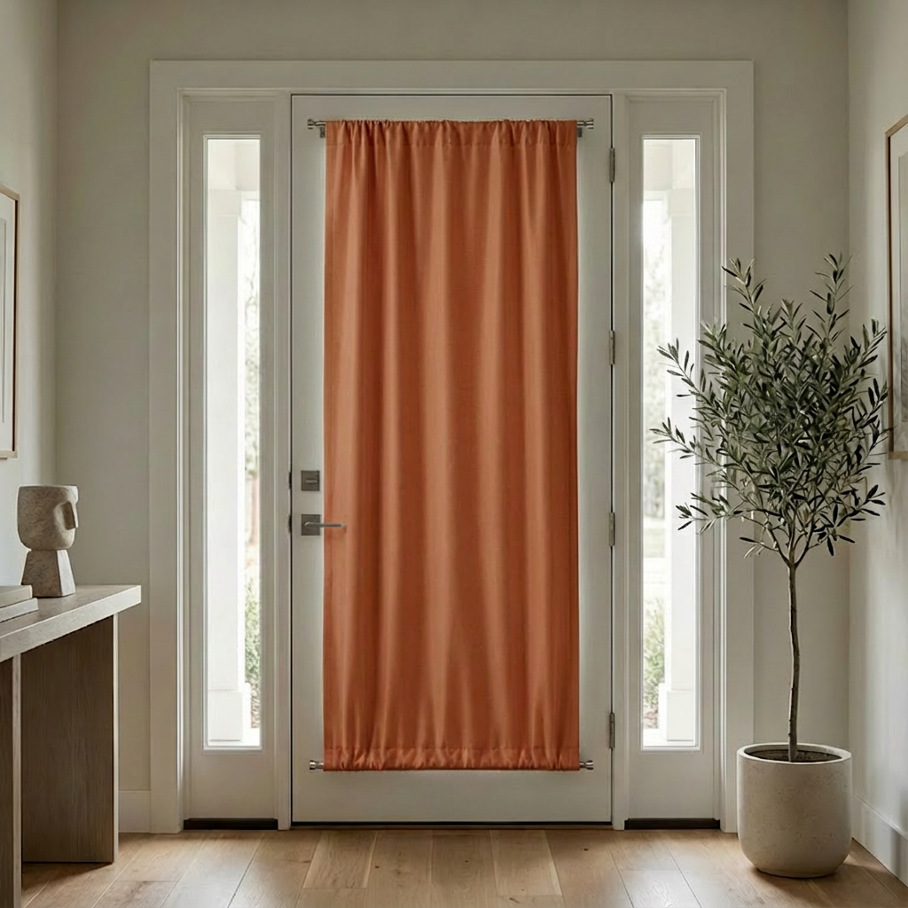 Custom Luxury Silk-Fiber French Door Blackout Curtains