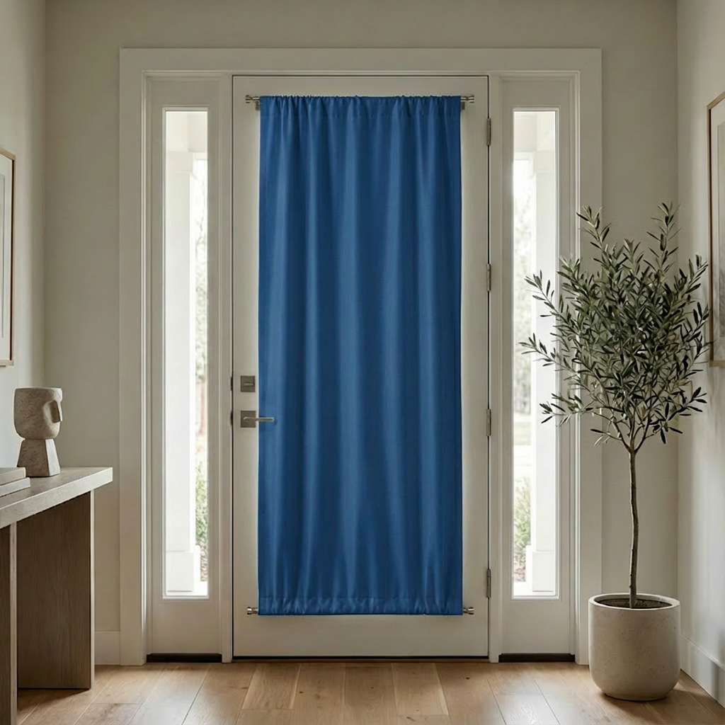 Custom Luxury Silk-Fiber French Door Blackout Curtains