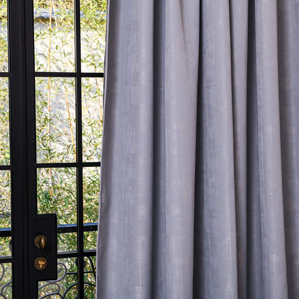 Aurelia Embroidered-Pattern Cotton Curtain