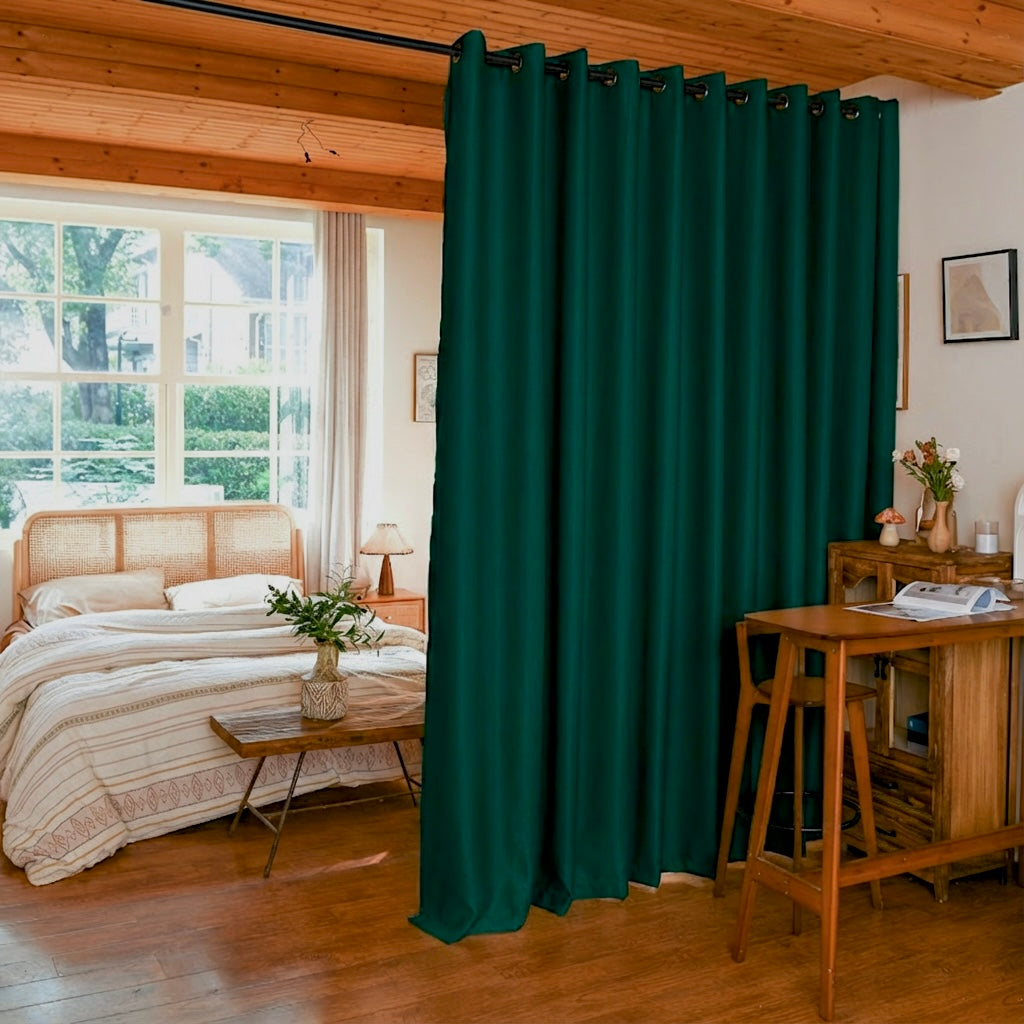 Custom Luxury Silk Fibers Blackout Room Divider Curtains