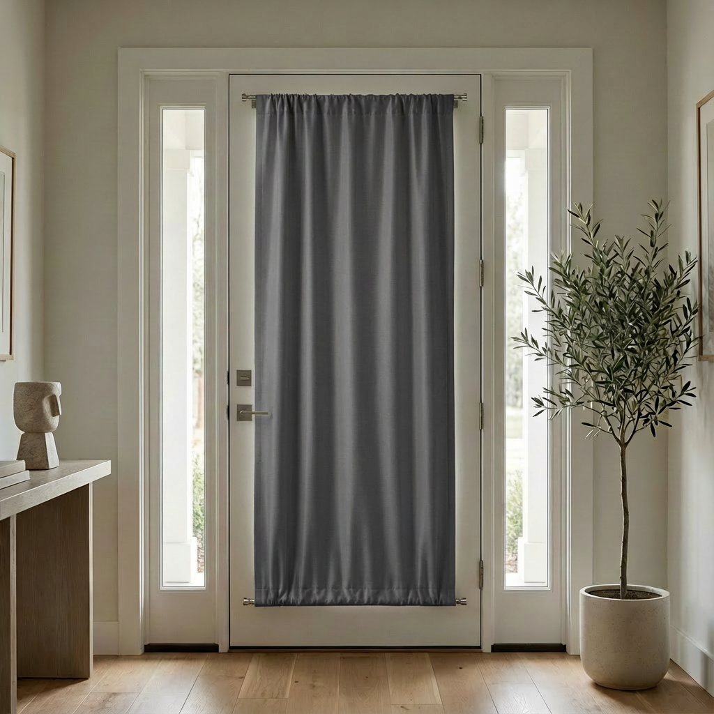 Custom Luxury Silk-Fiber French Door Blackout Curtains