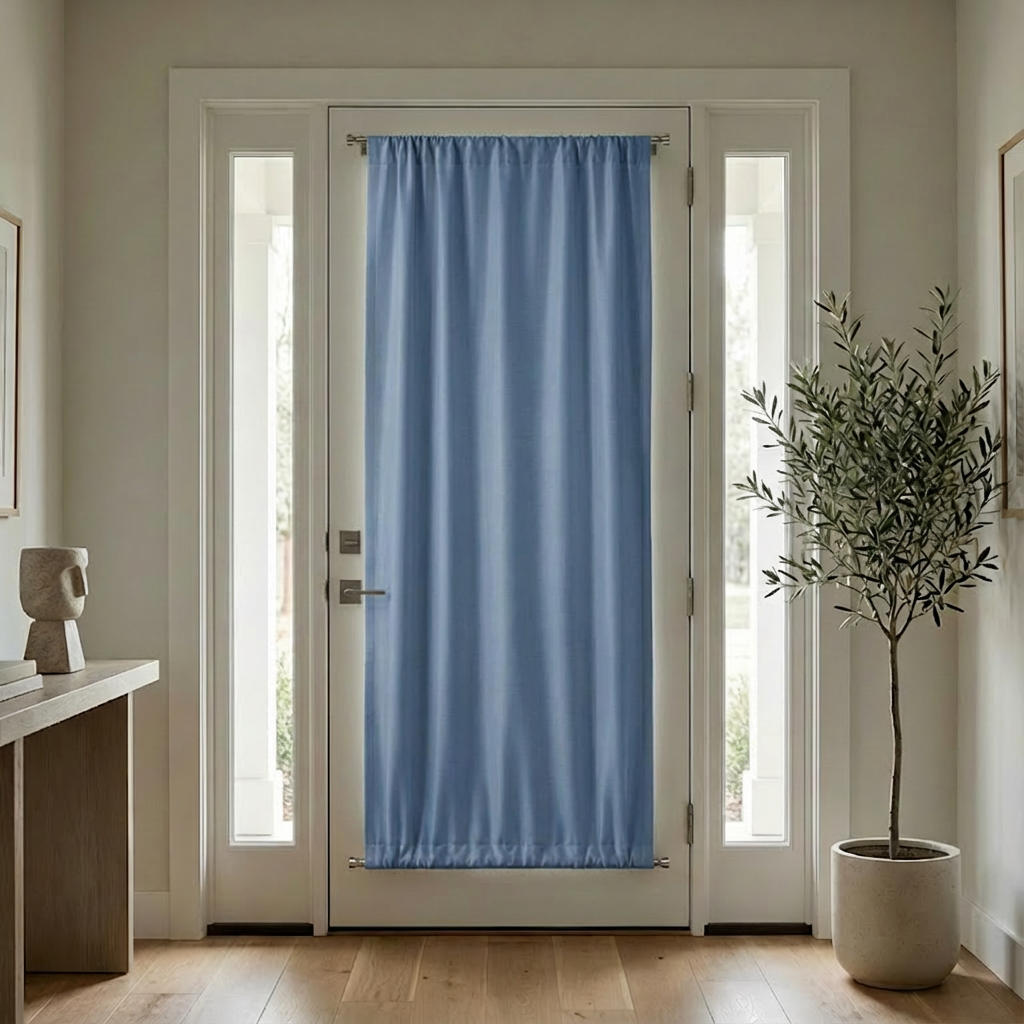 Custom Luxury Silk-Fiber French Door Blackout Curtains