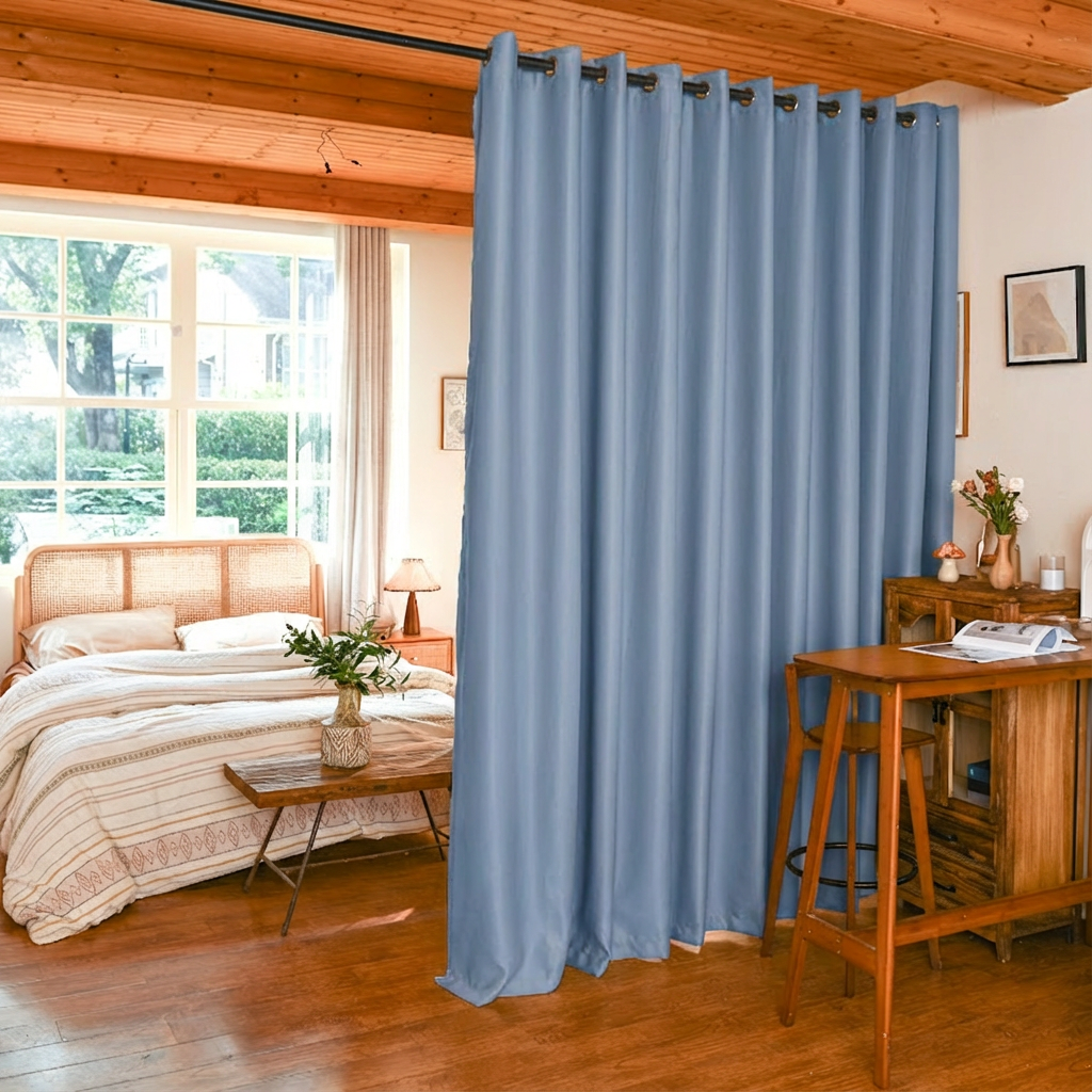 Custom Luxury Silk Fibers Blackout Room Divider Curtains