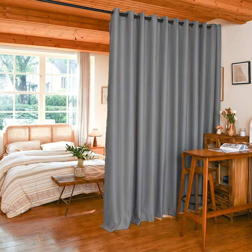 Custom Luxury Silk Fibers Blackout Room Divider Curtains