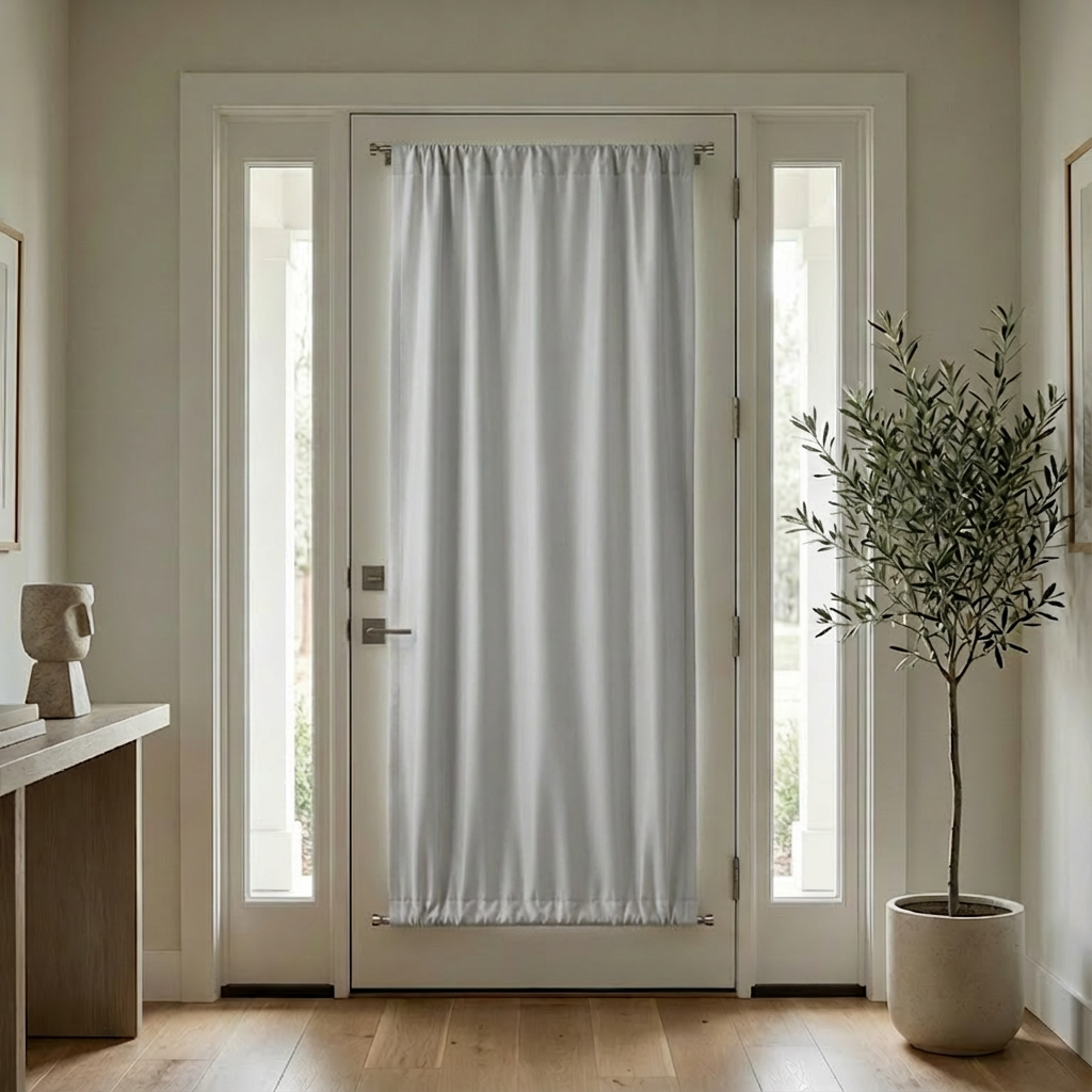 Custom Luxury Silk-Fiber French Door Blackout Curtains