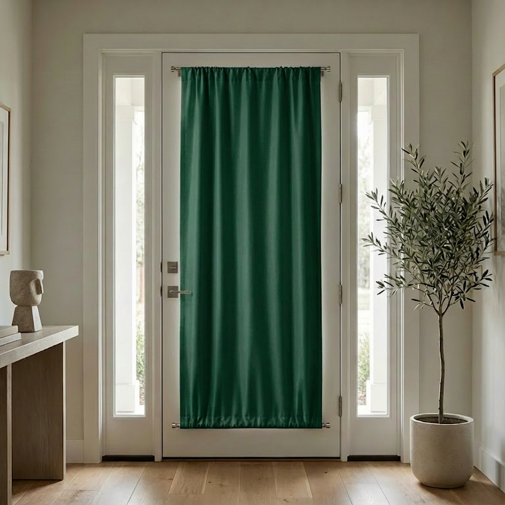 Custom Luxury Silk-Fiber French Door Blackout Curtains