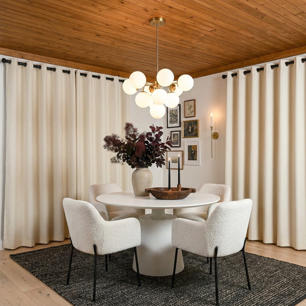 Custom Luxury Silk-Fiber Blackout Curtains