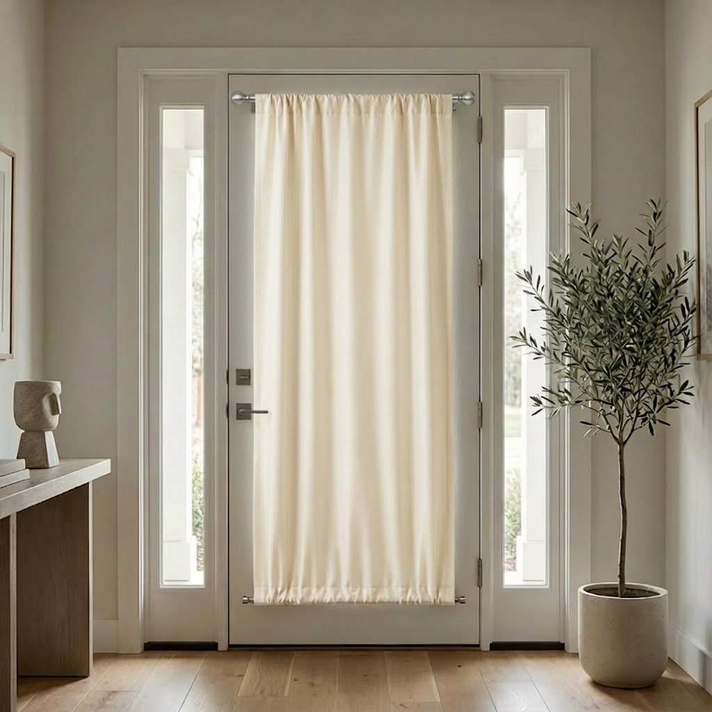 Custom Luxury Silk-Fiber French Door Blackout Curtains