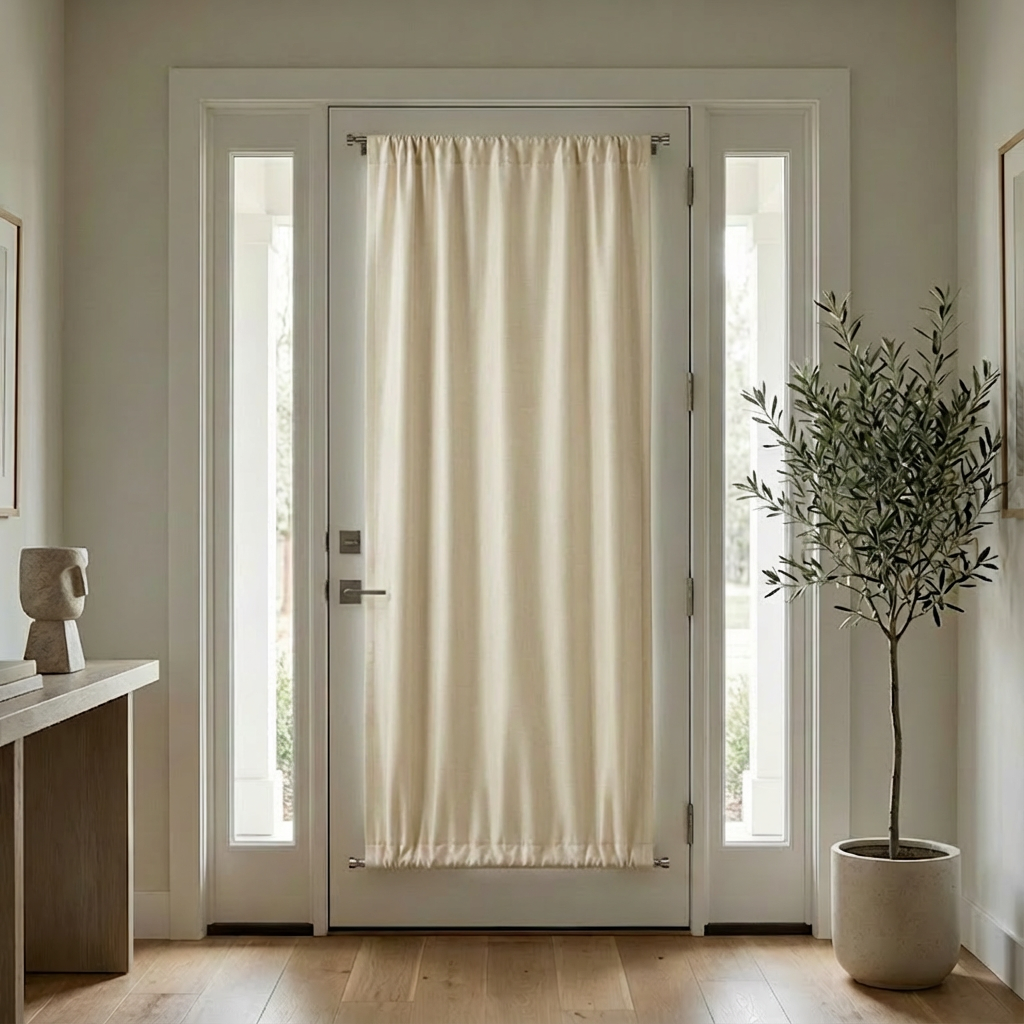 Custom Luxury Silk-Fiber French Door Blackout Curtains