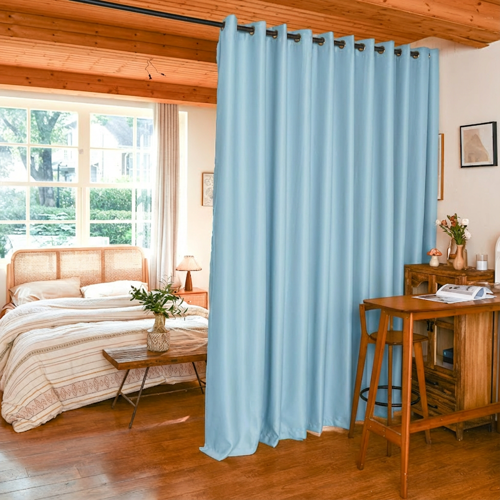 Custom Luxury Silk Fibers Blackout Room Divider Curtains