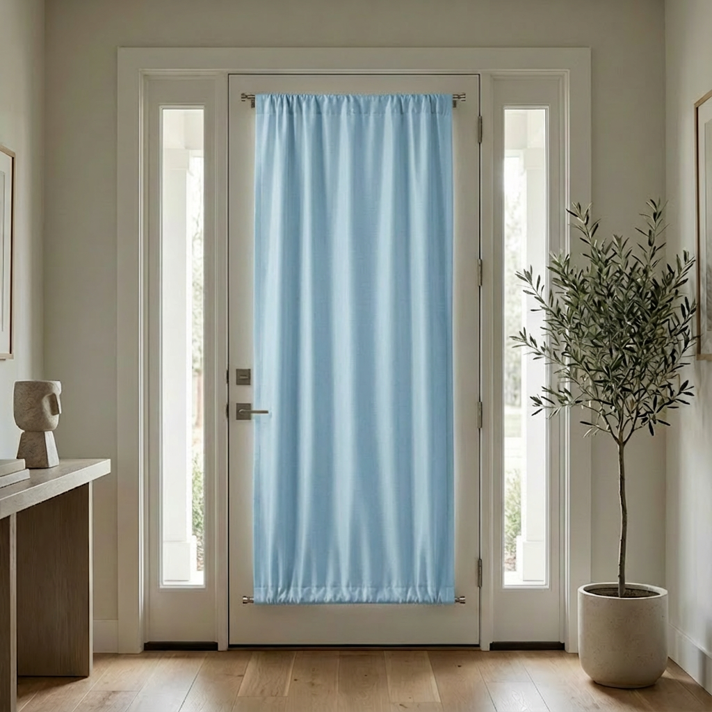 Custom Luxury Silk-Fiber French Door Blackout Curtains