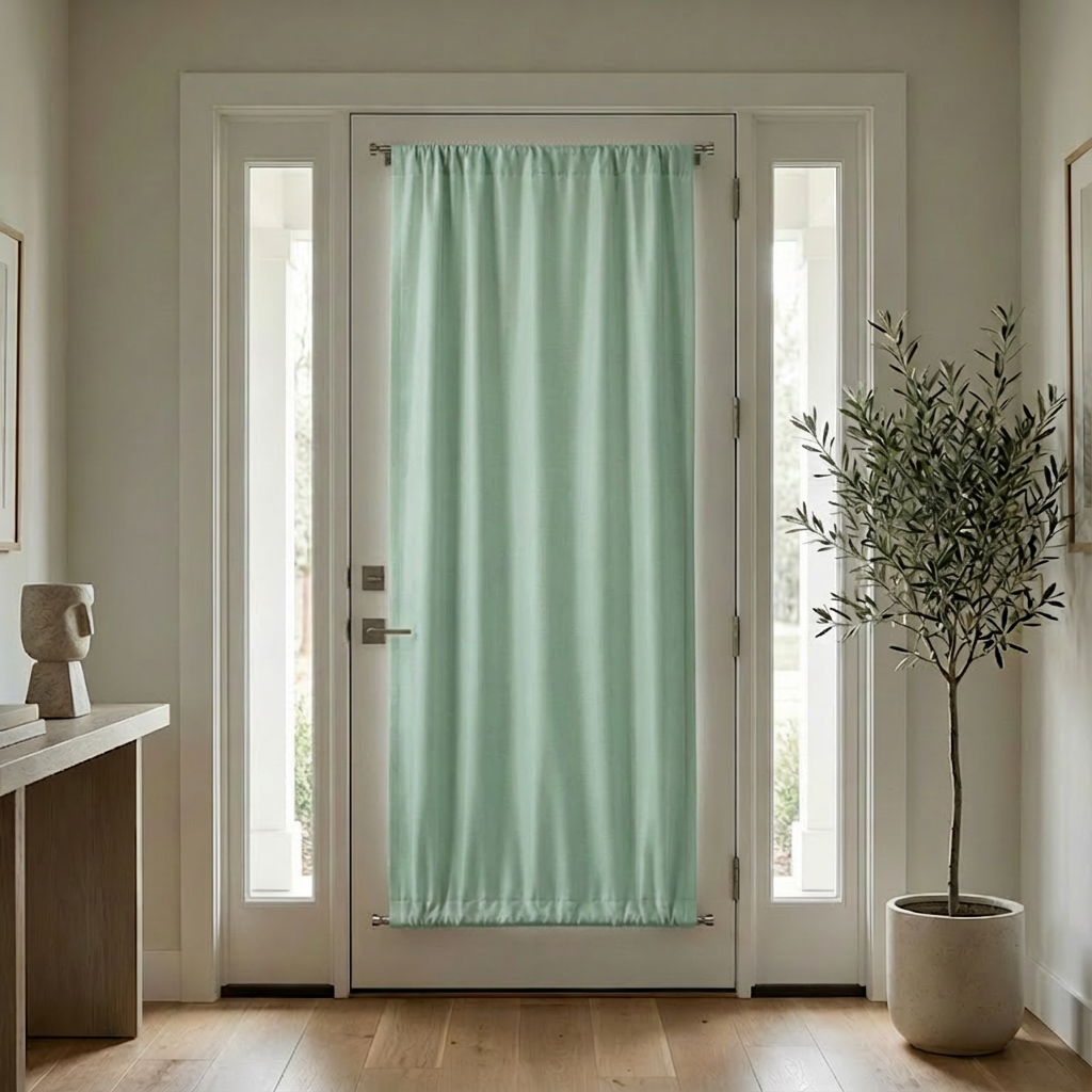 Custom Luxury Silk-Fiber French Door Blackout Curtains