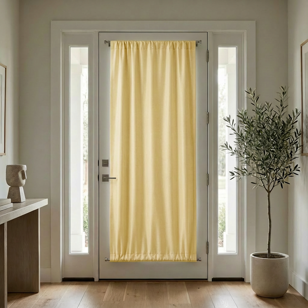 Custom Luxury Silk-Fiber French Door Blackout Curtains