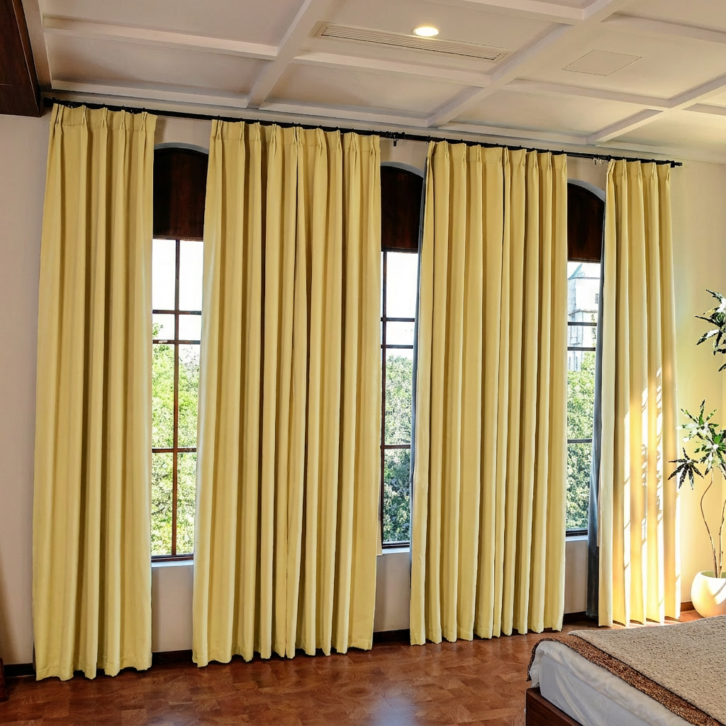 Custom Luxury Silk-Fiber Blackout Curtains