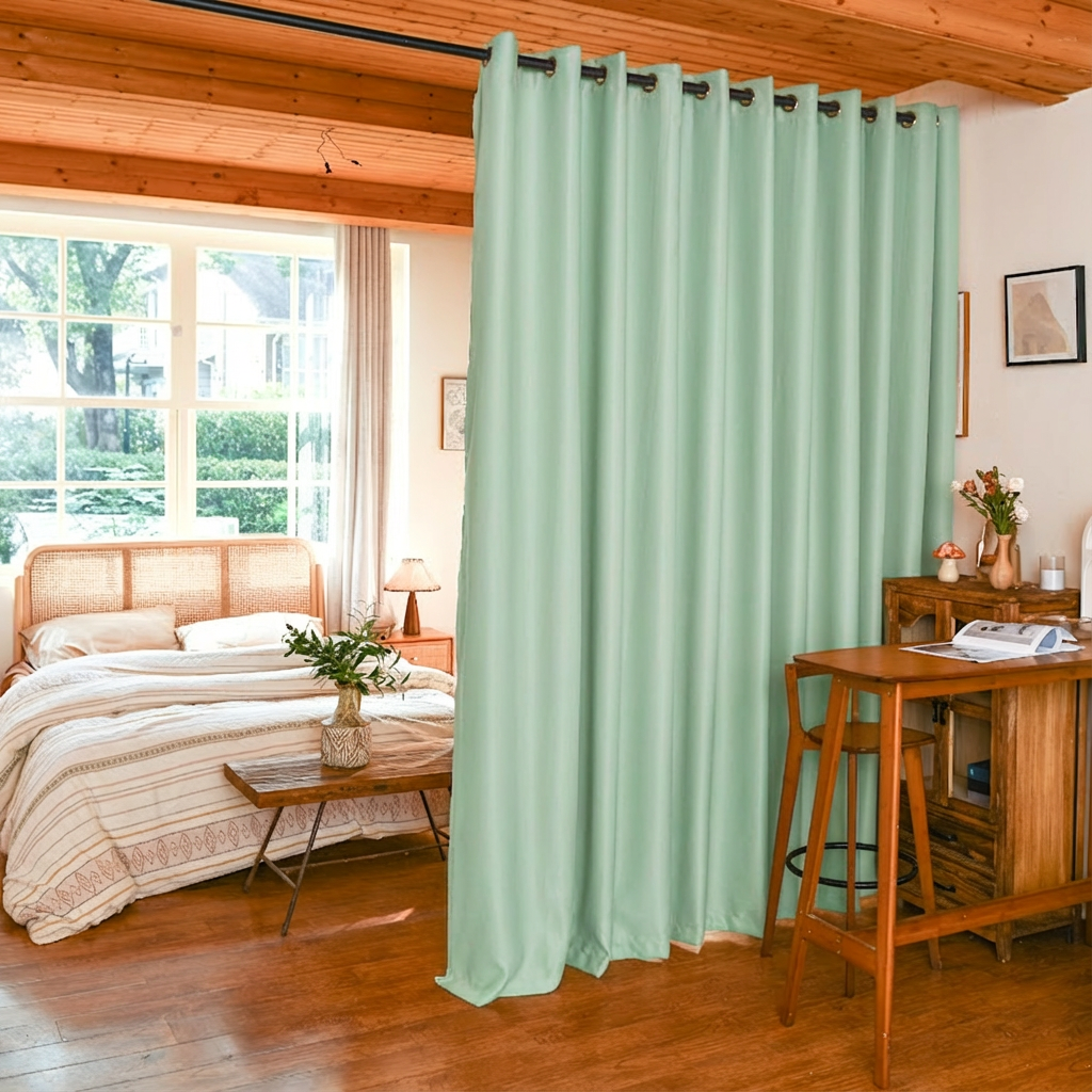 Custom Luxury Silk Fibers Blackout Room Divider Curtains