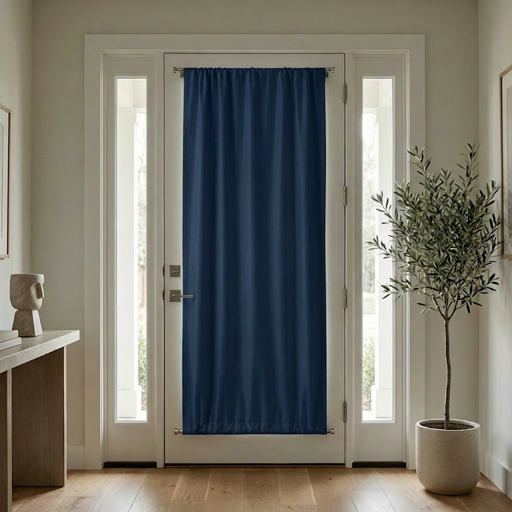 Custom Luxury Silk-Fiber French Door Blackout Curtains