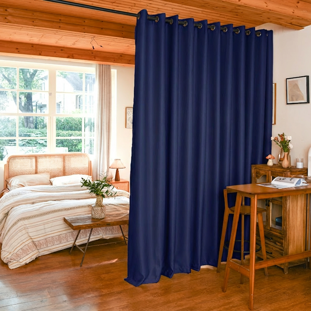 Custom Luxury Silk Fibers Blackout Room Divider Curtains