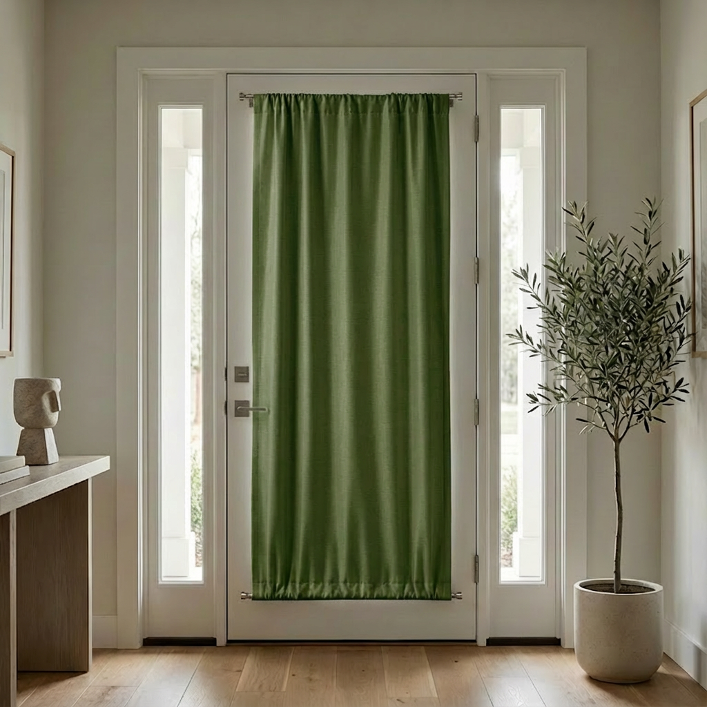 Custom Luxury Silk-Fiber French Door Blackout Curtains