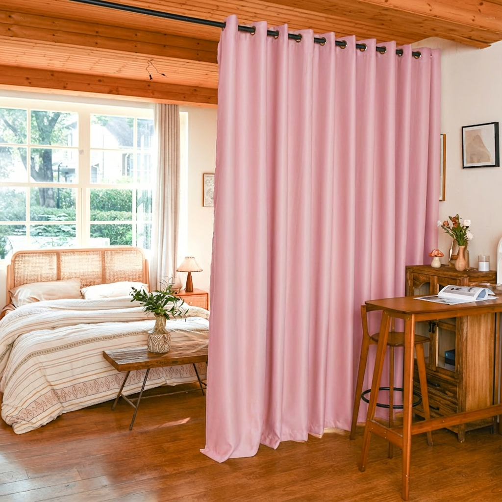 Custom Luxury Silk Fibers Blackout Room Divider Curtains