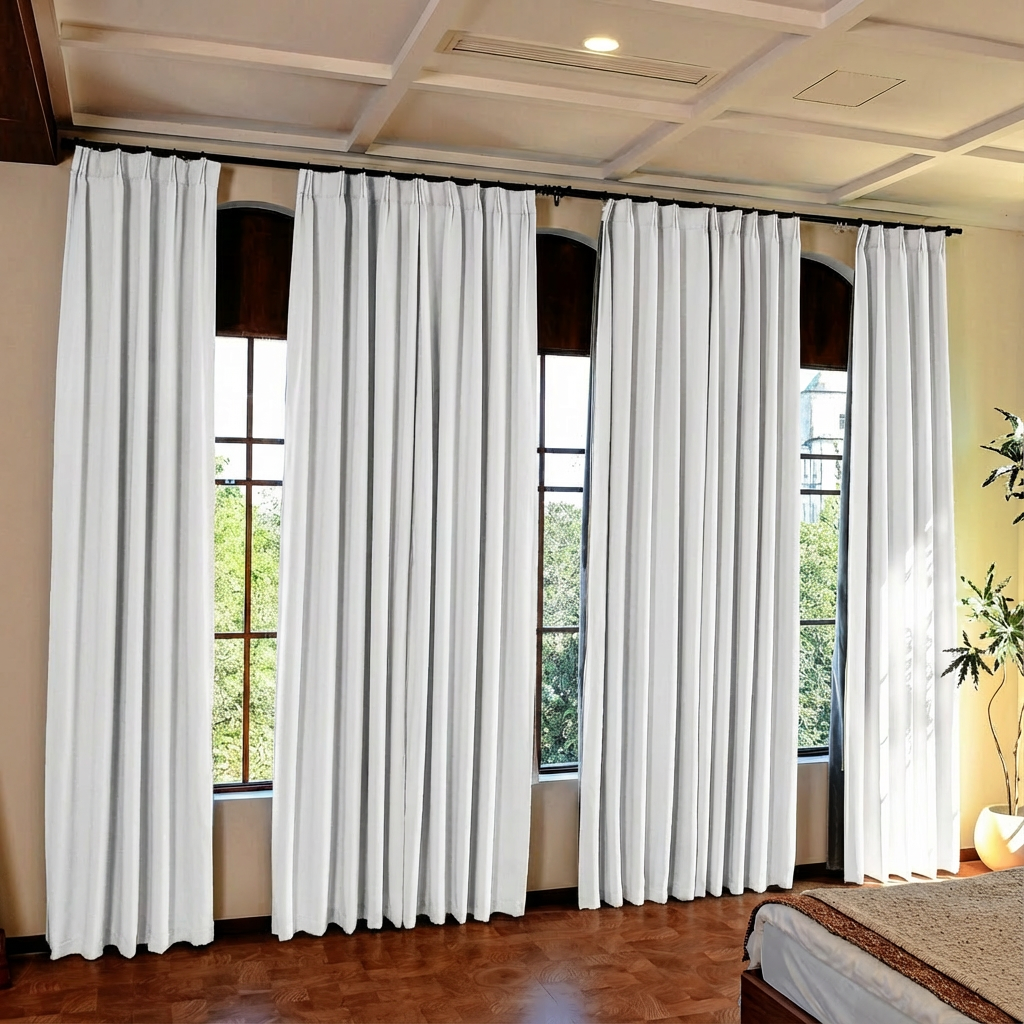 Custom Luxury Silk-Fiber Blackout Curtains