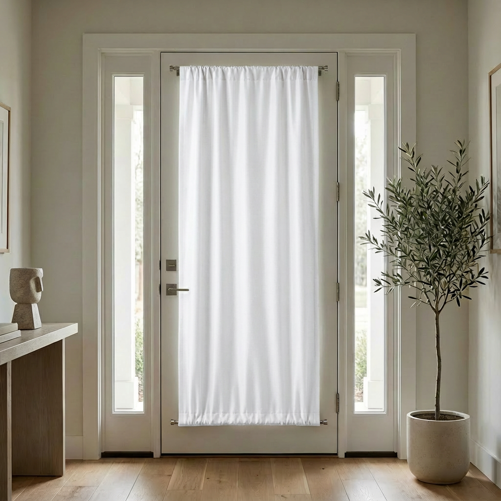 Custom Luxury Silk-Fiber French Door Blackout Curtains
