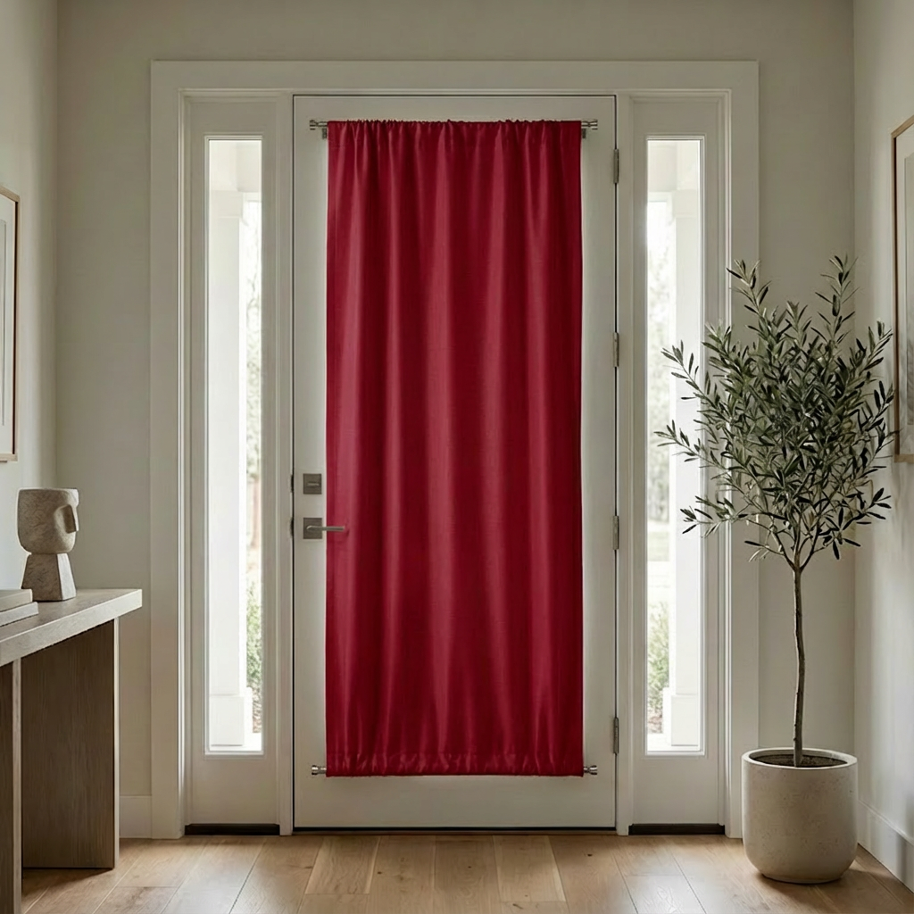 Custom Luxury Silk-Fiber French Door Blackout Curtains