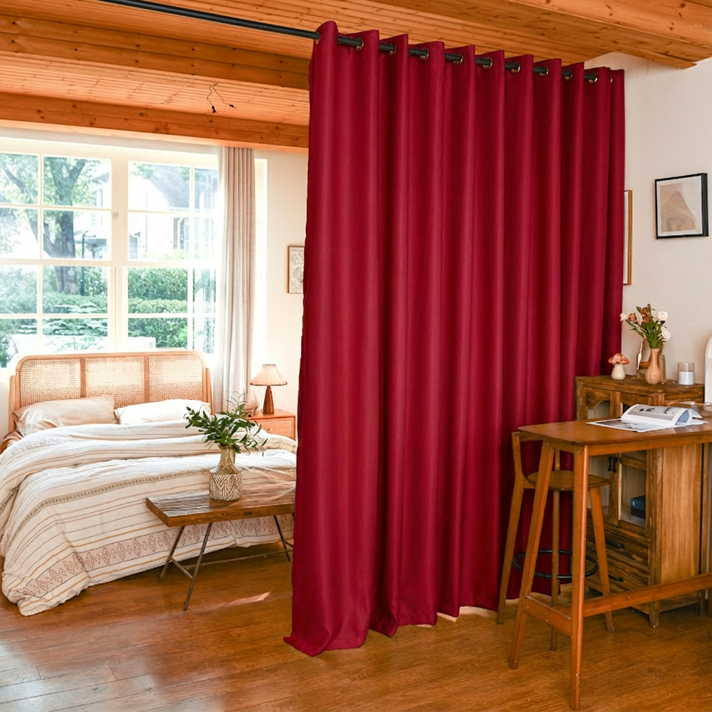 Custom Luxury Silk Fibers Blackout Room Divider Curtains