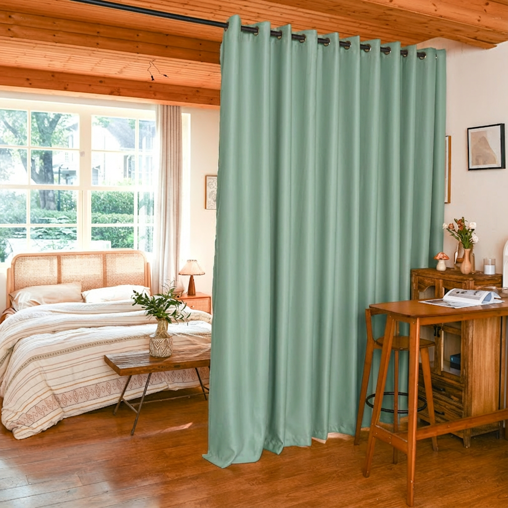 Custom Luxury Silk Fibers Blackout Room Divider Curtains